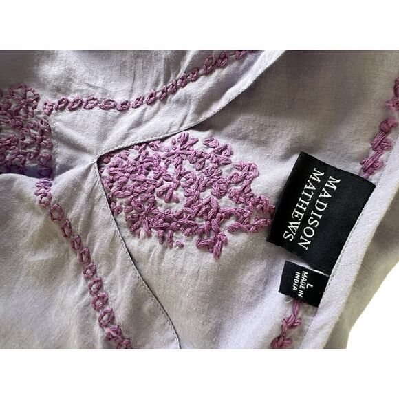 MADISON MATHEWS PURPLE TUNIC TOP SIZE LARGE - Picture 7 of 7